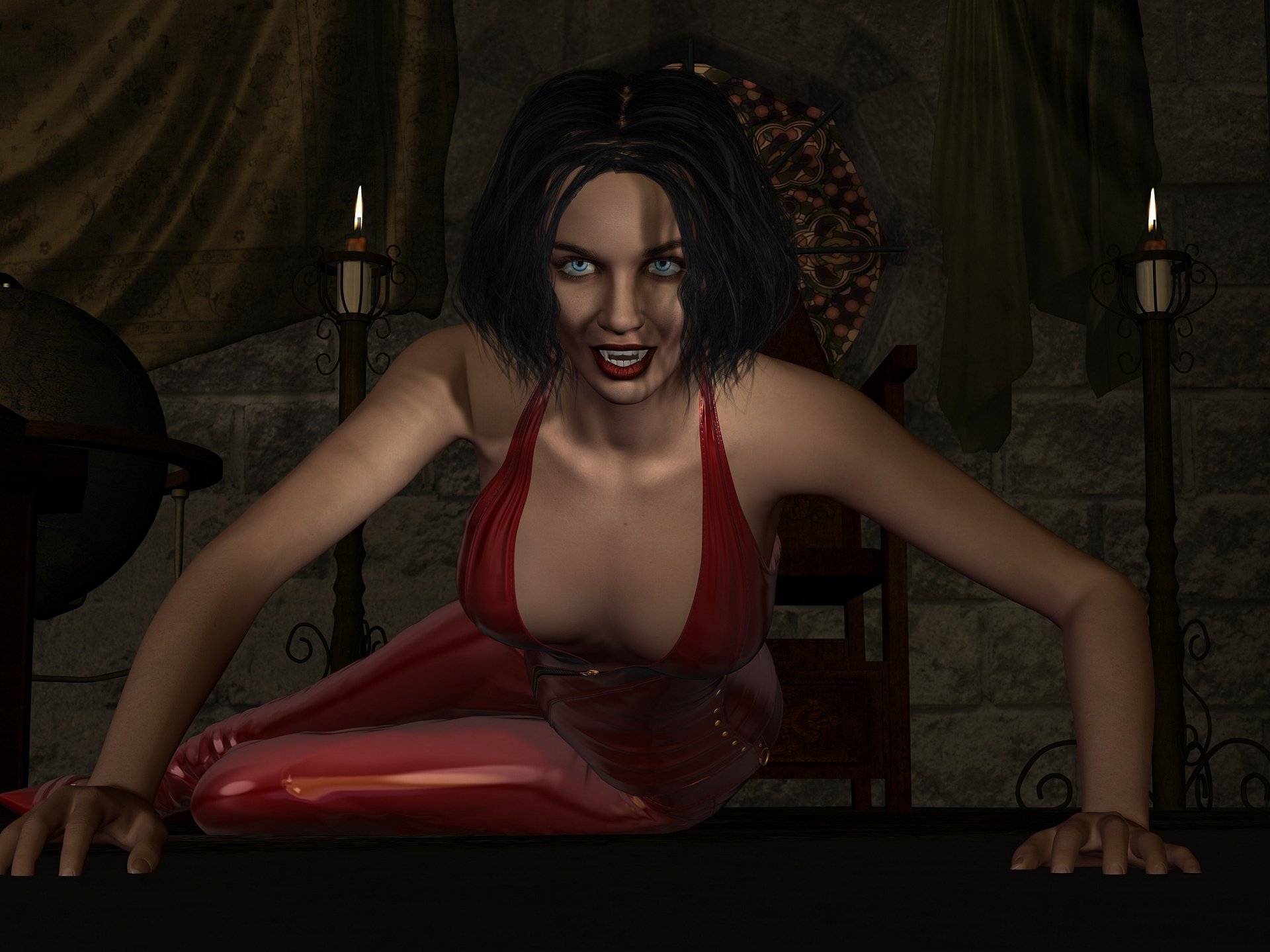 Эротика в исполнении сексуальной вампирши
