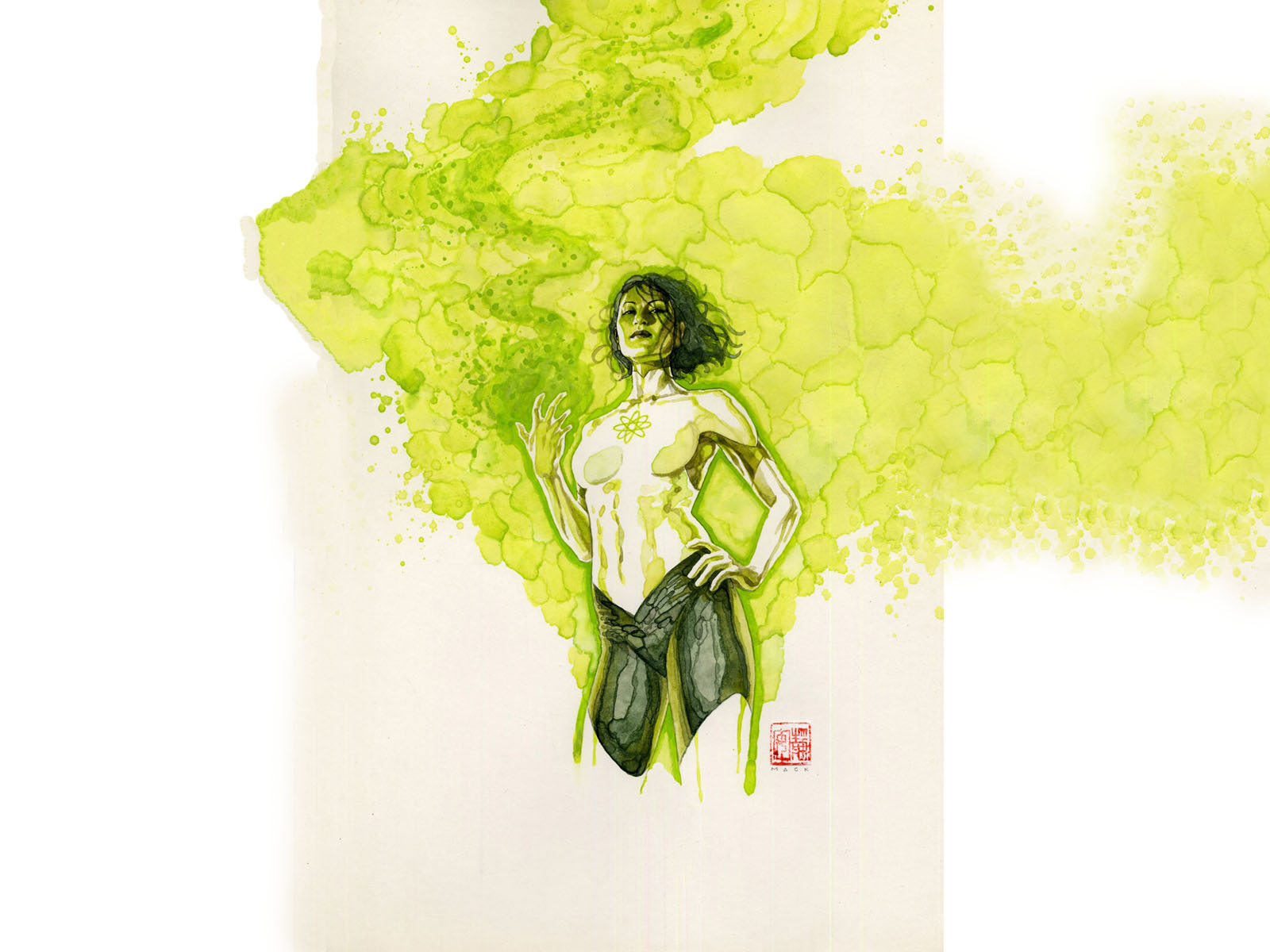 Green Lantern Jade from DC Comics, depicted in a vibrant HD desktop wallpaper.