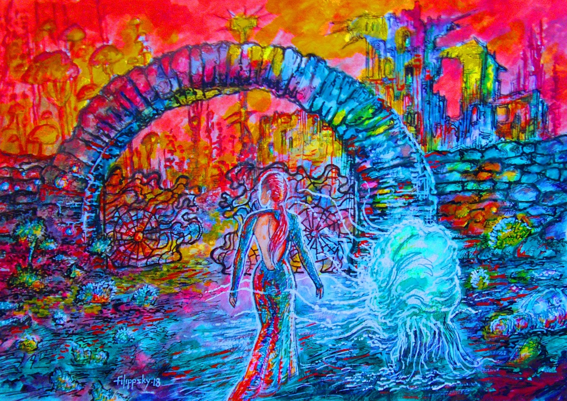 Download Colors Arch Woman Artistic HD Wallpaper by Filippsky