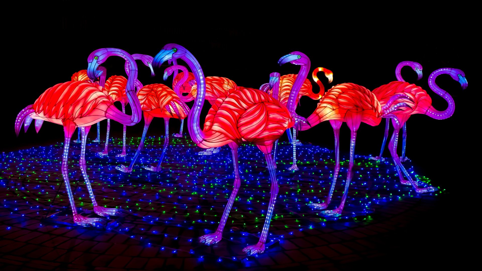 Download Light Pink Flamingo Man Made Sculpture 4k Ultra HD Wallpaper