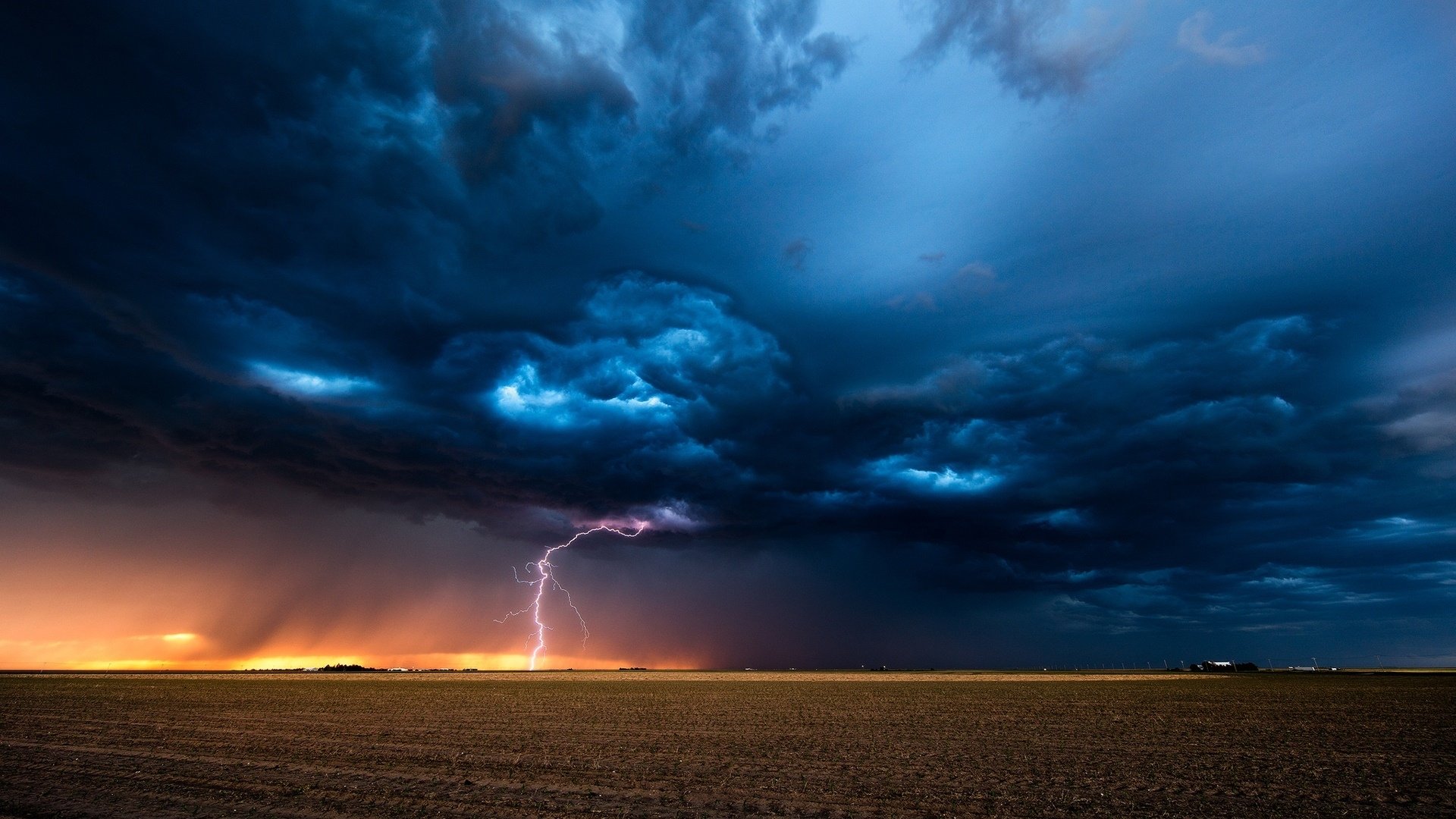 Epic Lightning Strike Over Stormy Sky HD Wallpaper 1920x1080 