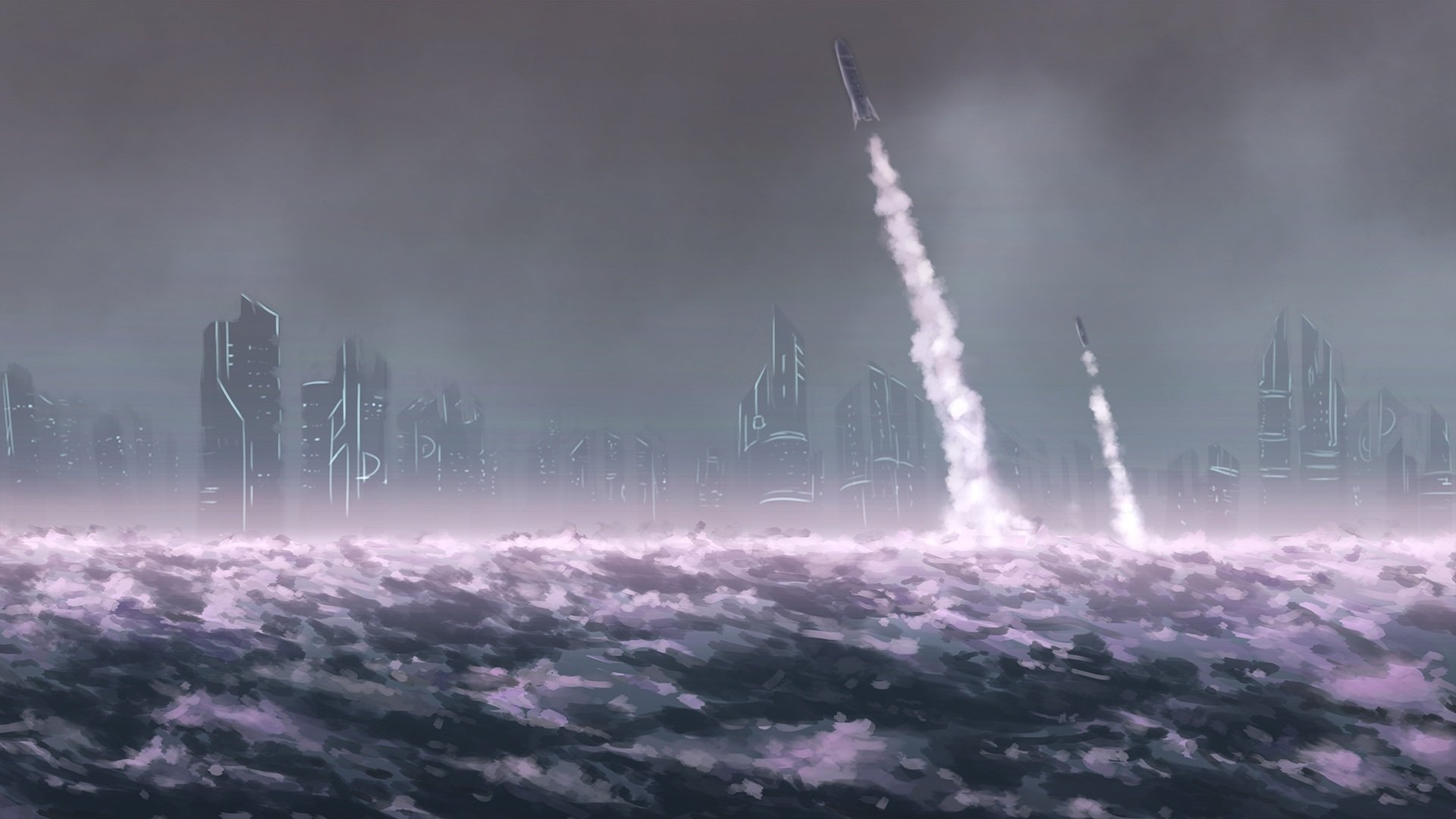 Download Sci Fi Rocket HD Wallpaper by ikori