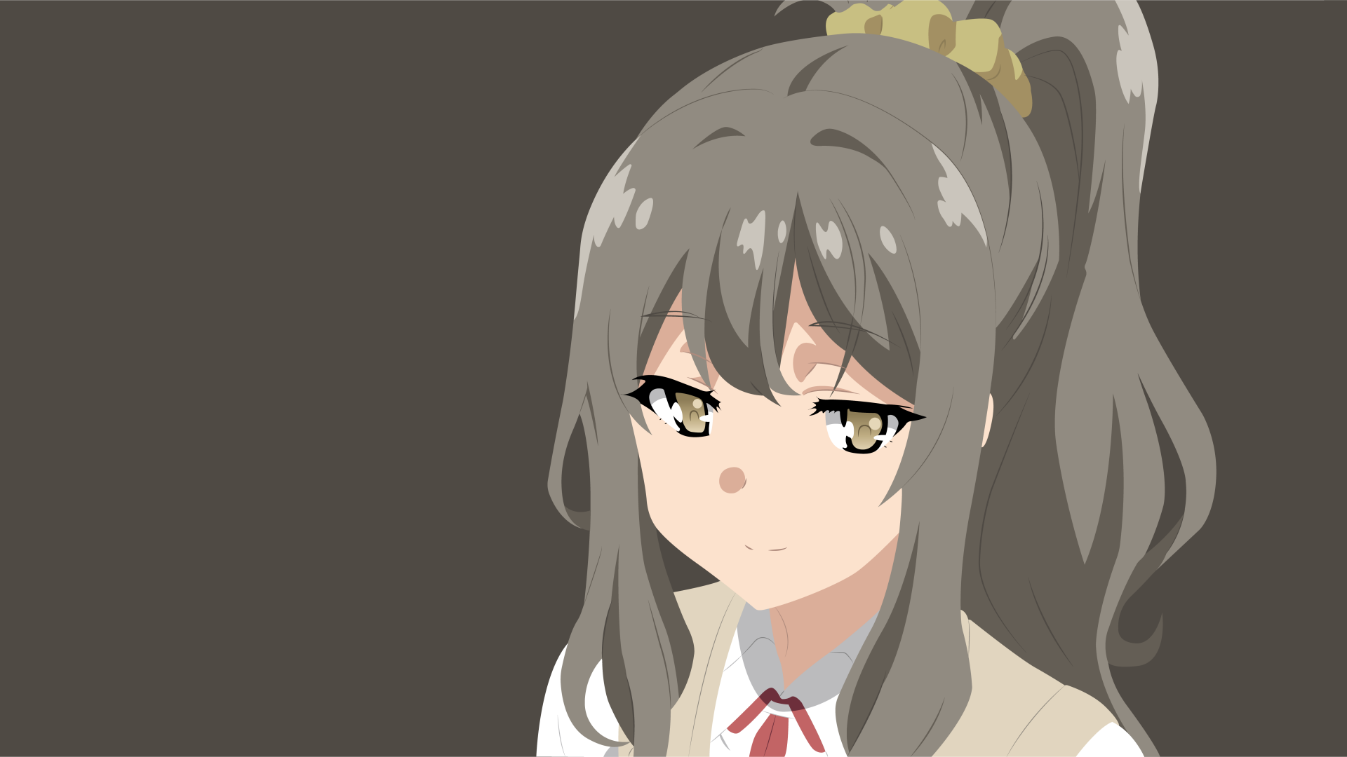 Anime-style portrait of Rio Futaba from Rascal Does Not Dream of Bunny Girl Senpai, rendered in 8K Ultra HD as a detailed PC desktop wallpaper background.