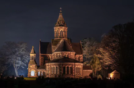  Saint Paul's Church Hooton, Childer Thornton, England, at Night by Rob Pitt