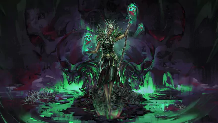 staff skull necromancer video game Path Of Exile HD Desktop Wallpaper | Background Image