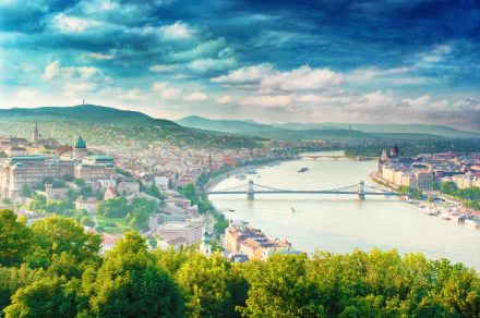 cloud Hungary bridge city Danube river man made Budapest HD Desktop Wallpaper | Background Image