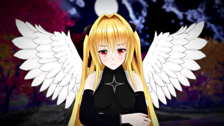 wings Golden Darkness Anime To Love-Ru: Darkness HD Desktop Wallpaper | Background Image
