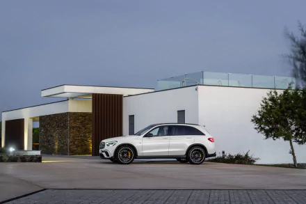 SUV white car car Mercedes-Benz GLC-Class Mercedes-AMG vehicle Mercedes-AMG GLC 63 S HD Desktop Wallpaper | Background Image
