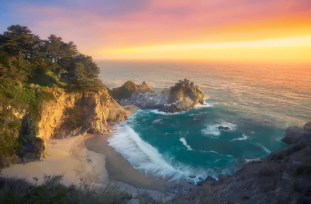 McWay Falls California nature big sur HD Desktop Wallpaper | Background Image