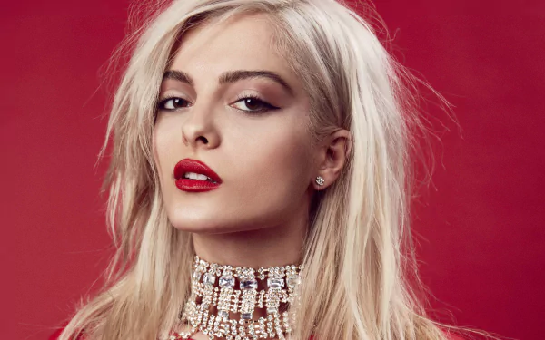 face lipstick brown eyes blonde singer American music Bebe Rexha HD Desktop Wallpaper | Background Image