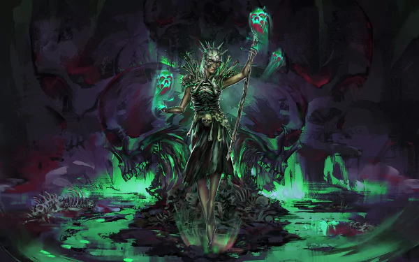 staff skull necromancer video game Path Of Exile HD Desktop Wallpaper | Background Image