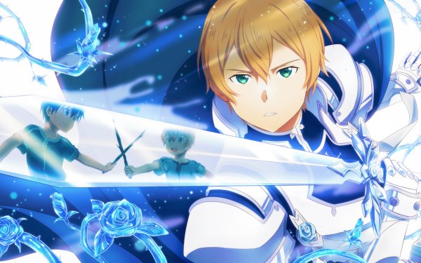 Anime Sword Art Online: Alicization Sword Art Online Eugeo Kirito Blonde Green Eyes Sword Armor Blue Rose Sword HD Wallpaper | Background Image