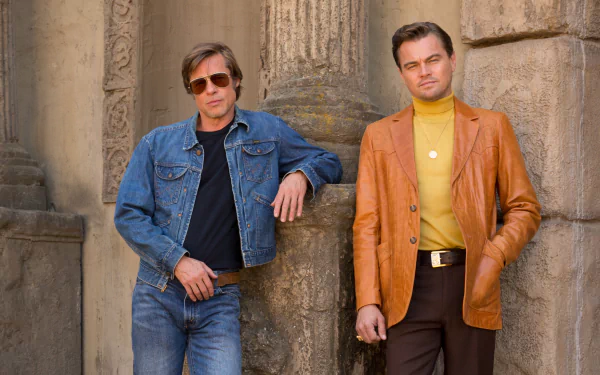 Cliff Booth Rick Dalton Leonardo Dicaprio Brad Pitt movie Once Upon A Time In Hollywood HD Desktop Wallpaper | Background Image