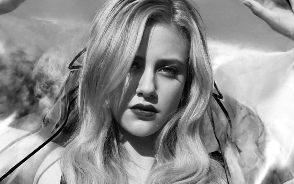 monochrome Celebrity Lili Reinhart HD Desktop Wallpaper | Background Image