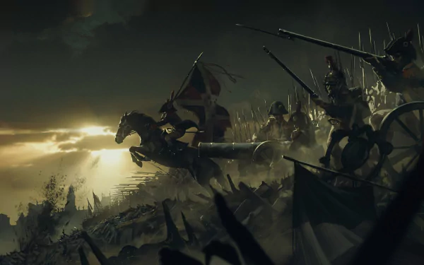weapon banner horse canon soldier Napoleonic Wars army military artistic HD Desktop Wallpaper | Background Image