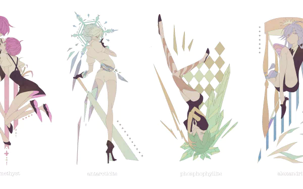 Rutile (Land of the Lustrous) Phosphophyllite (Land of the Lustrous) Padparadscha (Land of the Lustrous) Ghost Quartz (Land of the Lustrous) Diamond (Land of the Lustrous) Cinnabar (Land of the Lustrous) Cairngorm (Land of the Lustrous) Bort (Land of the Lustrous) Antarcticite (Land of the Lustrous) Amethyst (Land of the Lustrous) Alexandrite (Land of the Lustrous) Anime Land of the Lustrous HD Desktop Wallpaper | Background Image