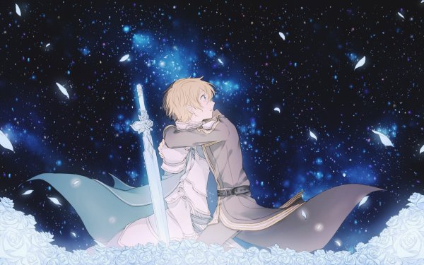Anime Sword Art Online: Alicization Sword Art Online Eugeo Kirito Kazuto Kirigaya Hug Blue Rose Sword HD Wallpaper | Background Image