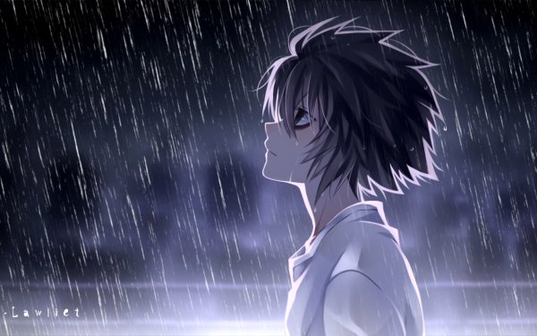 Anime Death Note L Rain HD Wallpaper | Background Image