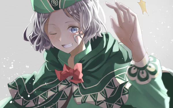 HD anime desktop wallpaper featuring Otto Suwen from Re:Zero - Starting Life in Another World, showcasing his green outfit and cheerful expression.