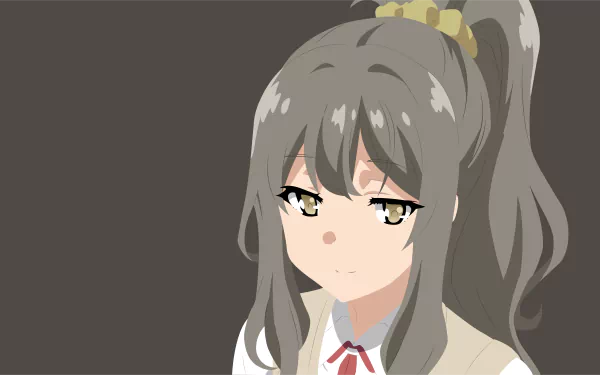 Anime-style portrait of Rio Futaba from Rascal Does Not Dream of Bunny Girl Senpai, rendered in 8K Ultra HD as a detailed PC desktop wallpaper background.