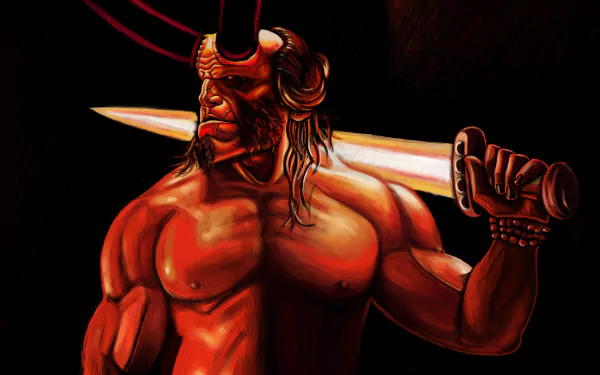 demon sword horns Dark Horse Comics Comic Hellboy HD Desktop Wallpaper | Background Image