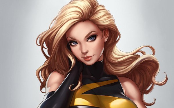 Comics Ms. Marvel Blonde Blue Eyes HD Wallpaper | Background Image