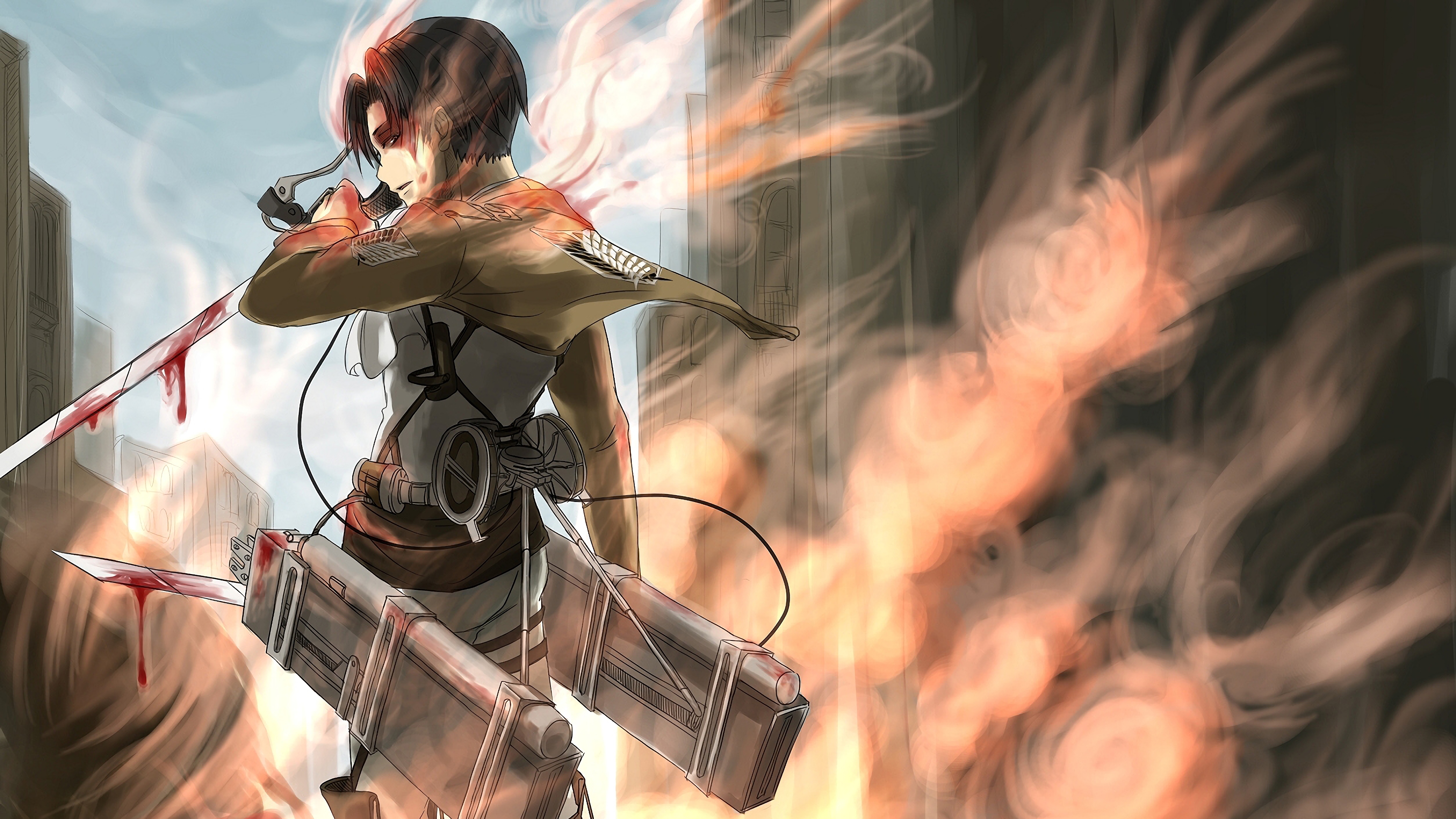 Attack On Titans 4k Levi Bloody Blade