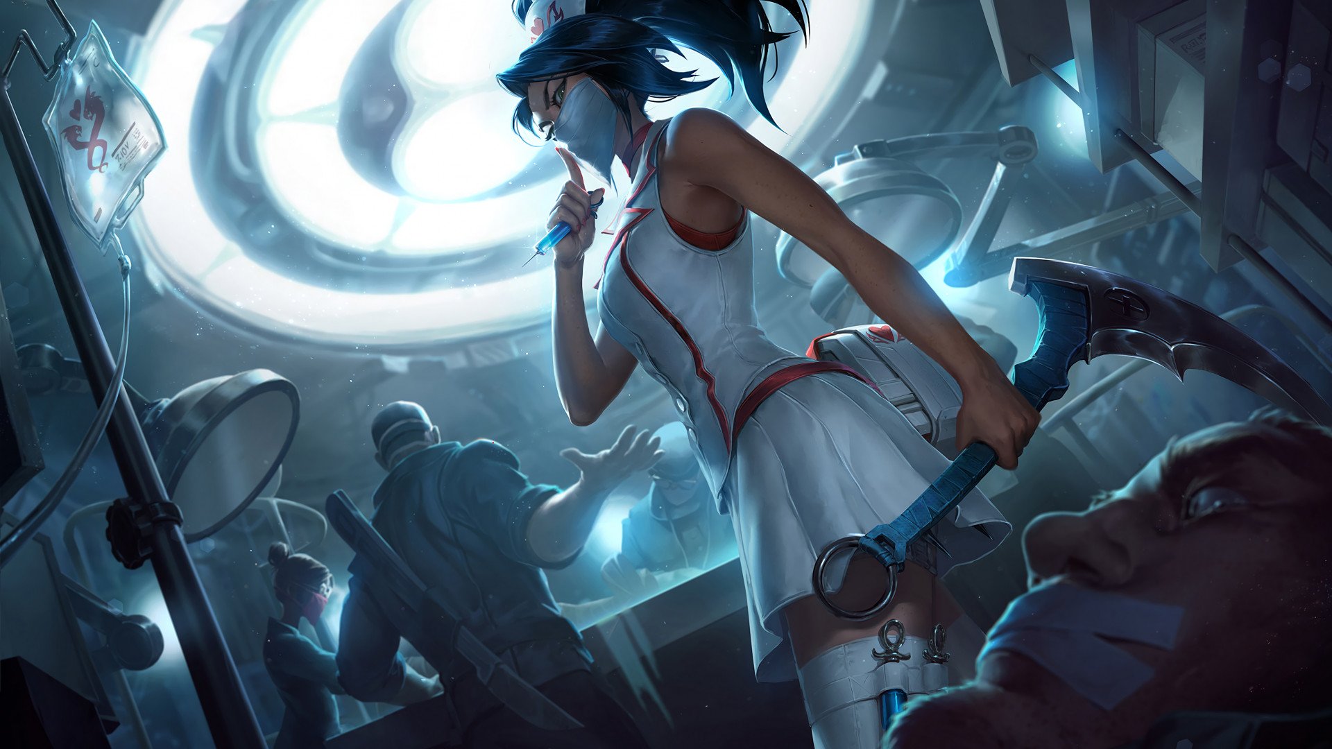 nurse akali skin wallpaper hd