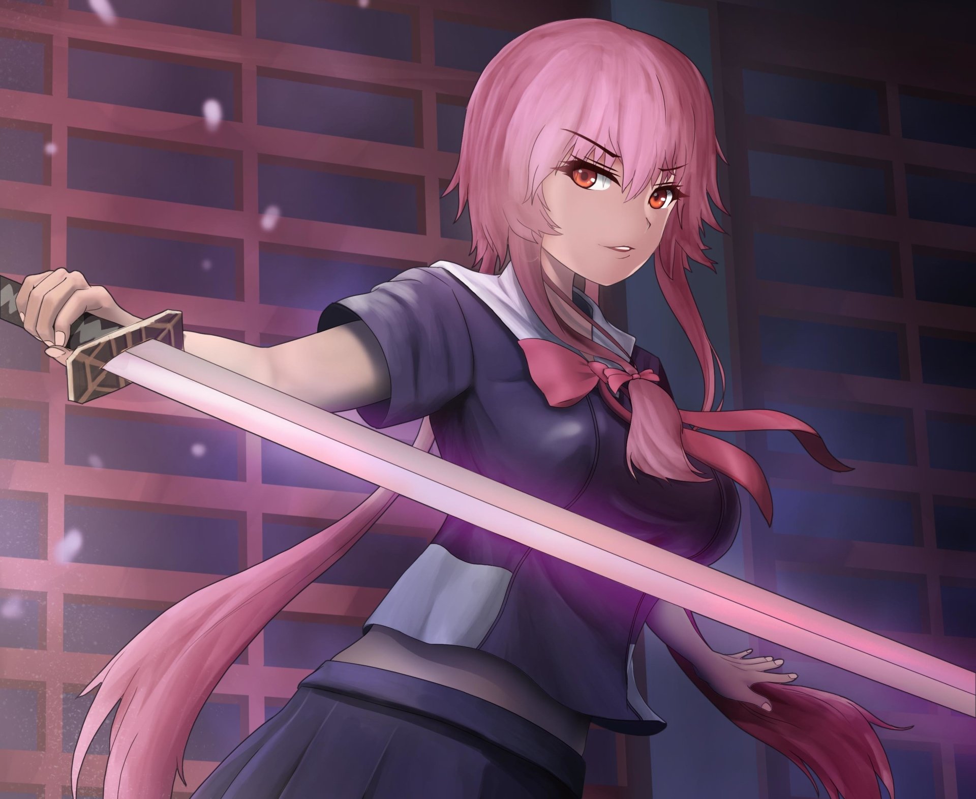 Download Sword Yuno Gasai Anime Mirai Nikki HD Wallpaper by Ming Ren