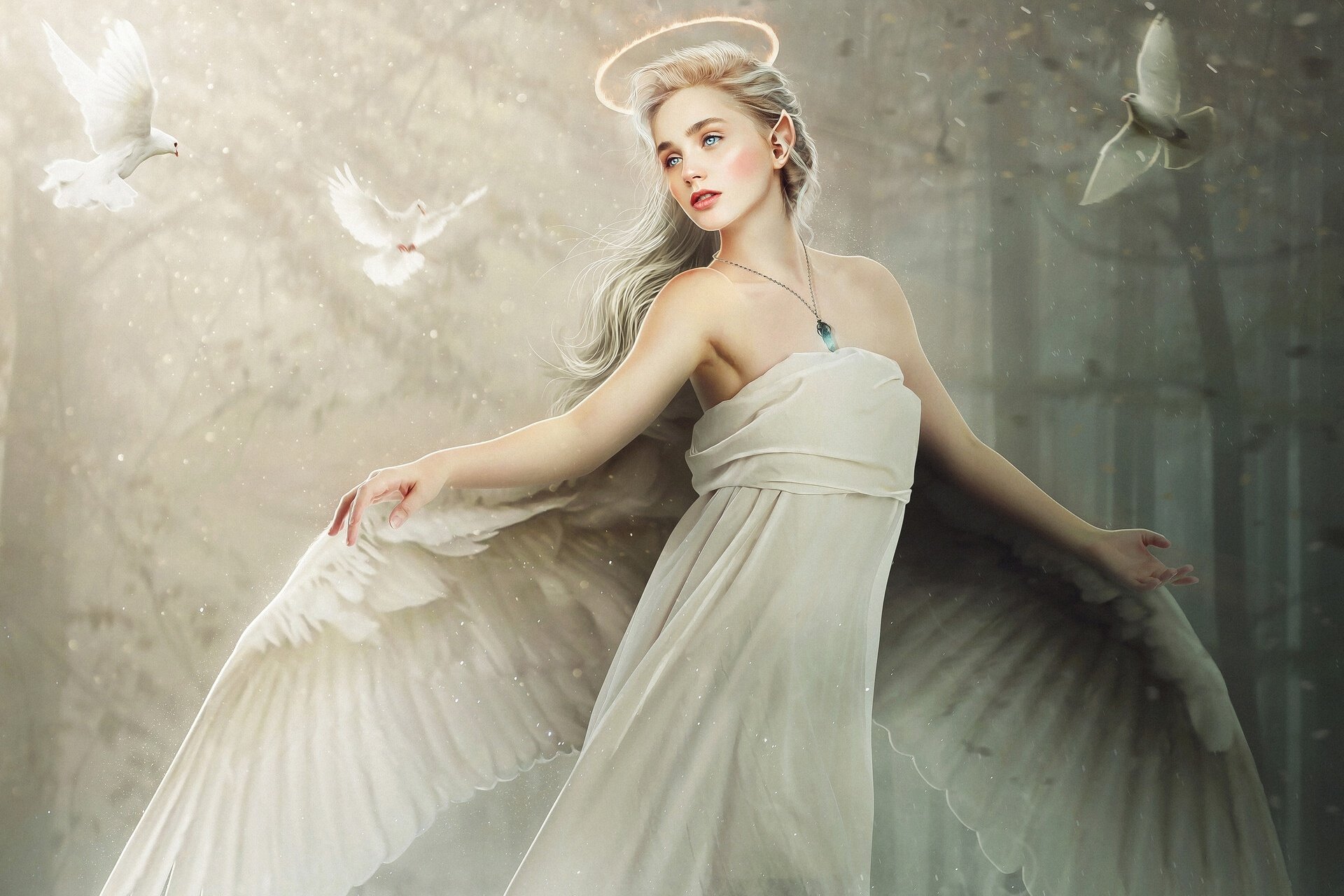 Фото красивых ангелов. Девушка - ангел. Девушка с крыльями. Девушка с белым крылом. Ангел блондинка.