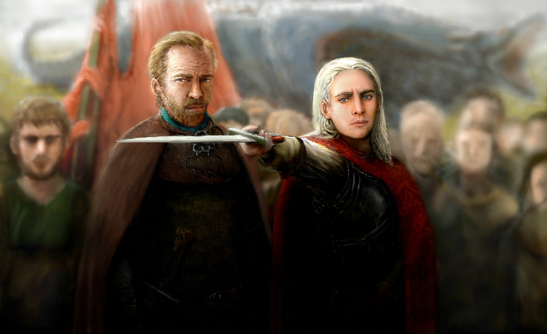 Download Viserys Targaryen Jorah Mormont Fantasy A Song Of Ice And Fire HD Wallpaper by modji-33