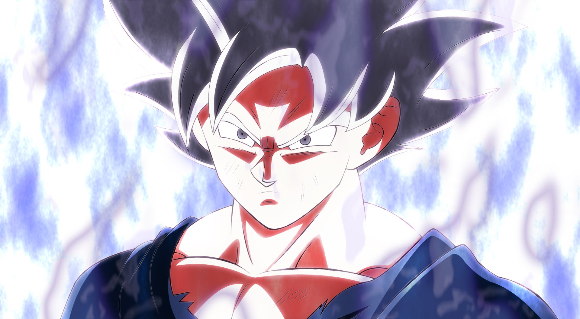 HD PC wallpaper featuring Goku in Ultra Instinct form from Dragon Ball Super: Broly, showcasing intense anime energy and striking visual effects.