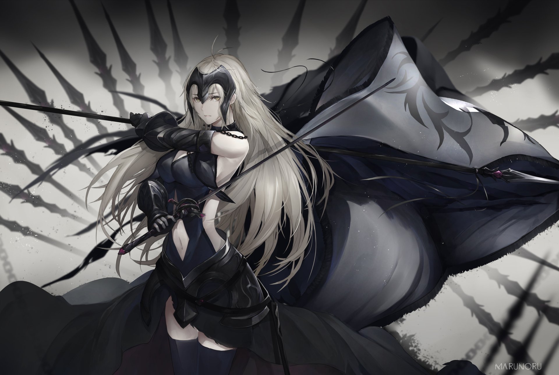 Download Woman Warrior Yellow Eyes Long Hair Banner Avenger (Fate/Grand ...