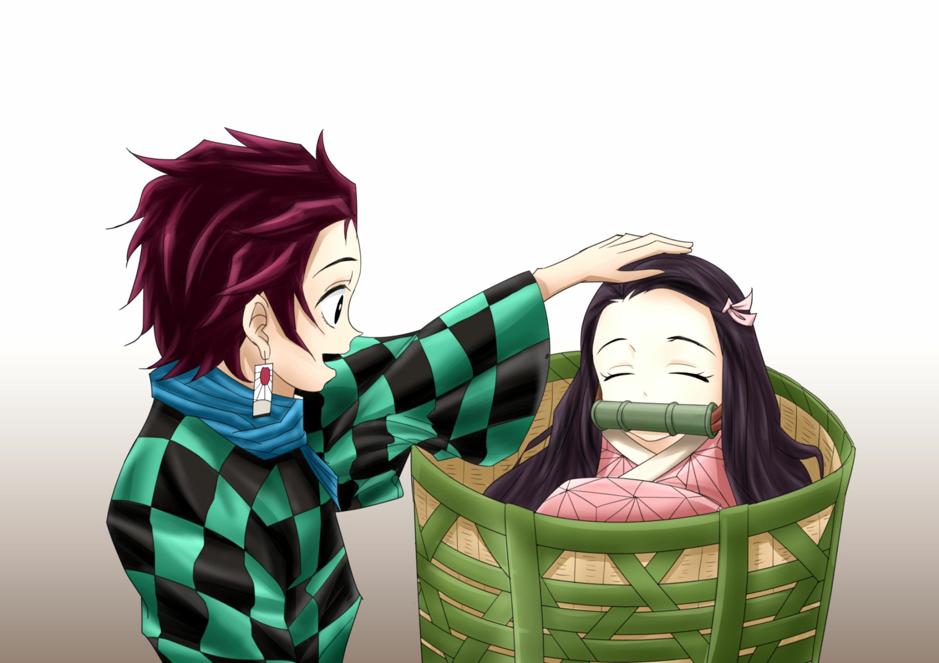 Download Nezuko Kamado Tanjiro Kamado Anime Demon Slayer: Kimetsu No Yaiba HD Wallpaper by Tigercat