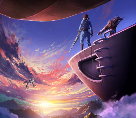 landscape mountain sunrise Anime Drifting Dragons anime landscape HD Desktop Wallpaper | Background Image