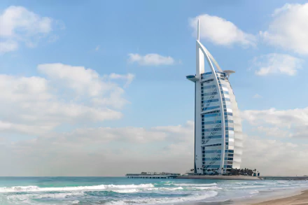 ocean United Arab Emirates skyscraper building man made Burj Al Arab HD Desktop Wallpaper | Background Image