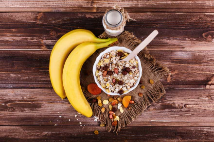 muesli still life banana food breakfast HD Desktop Wallpaper | Background Image