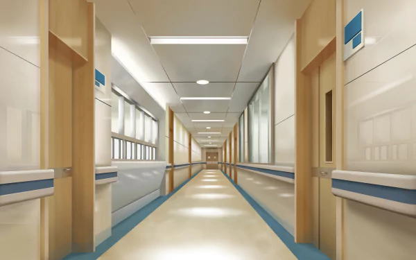 hallway hospital Anime Original HD Desktop Wallpaper | Background Image