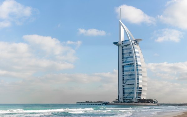 Man Made Burj Al Arab Building Skyscraper United Arab Emirates Ocean HD Wallpaper | Background Image