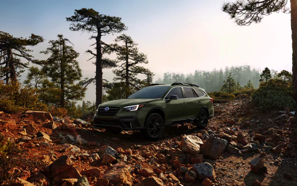 green car SUV car Subaru vehicle Subaru Outback HD Desktop Wallpaper | Background Image
