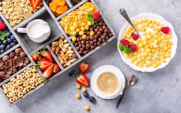 strawberry fruit cereal still life food breakfast HD Desktop Wallpaper | Background Image