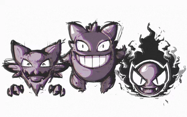 Haunter (Pokémon) Gengar (Pokémon) Gastly (Pokémon) ghost pokémon Anime Pokemon HD Desktop Wallpaper | Background Image