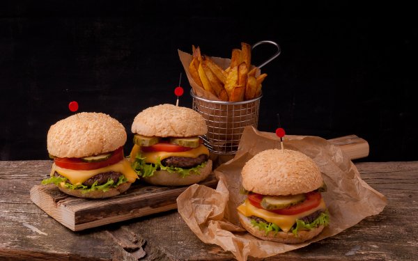 Food Burger French Fries Still Life HD Wallpaper | Background Image