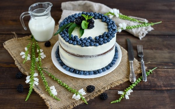 Food Cake Still Life Dessert Blueberry HD Wallpaper | Background Image