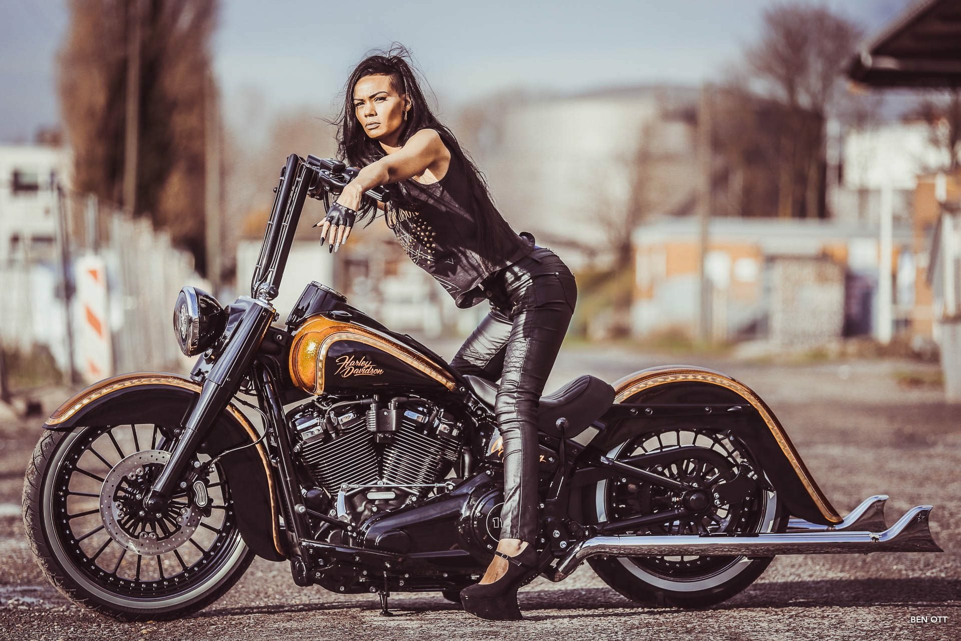 Download Thunderbike Customs Harley-Davidson Custom Motorcycle Woman Girls  & Motorcycles HD Wallpaper by Ben Ott