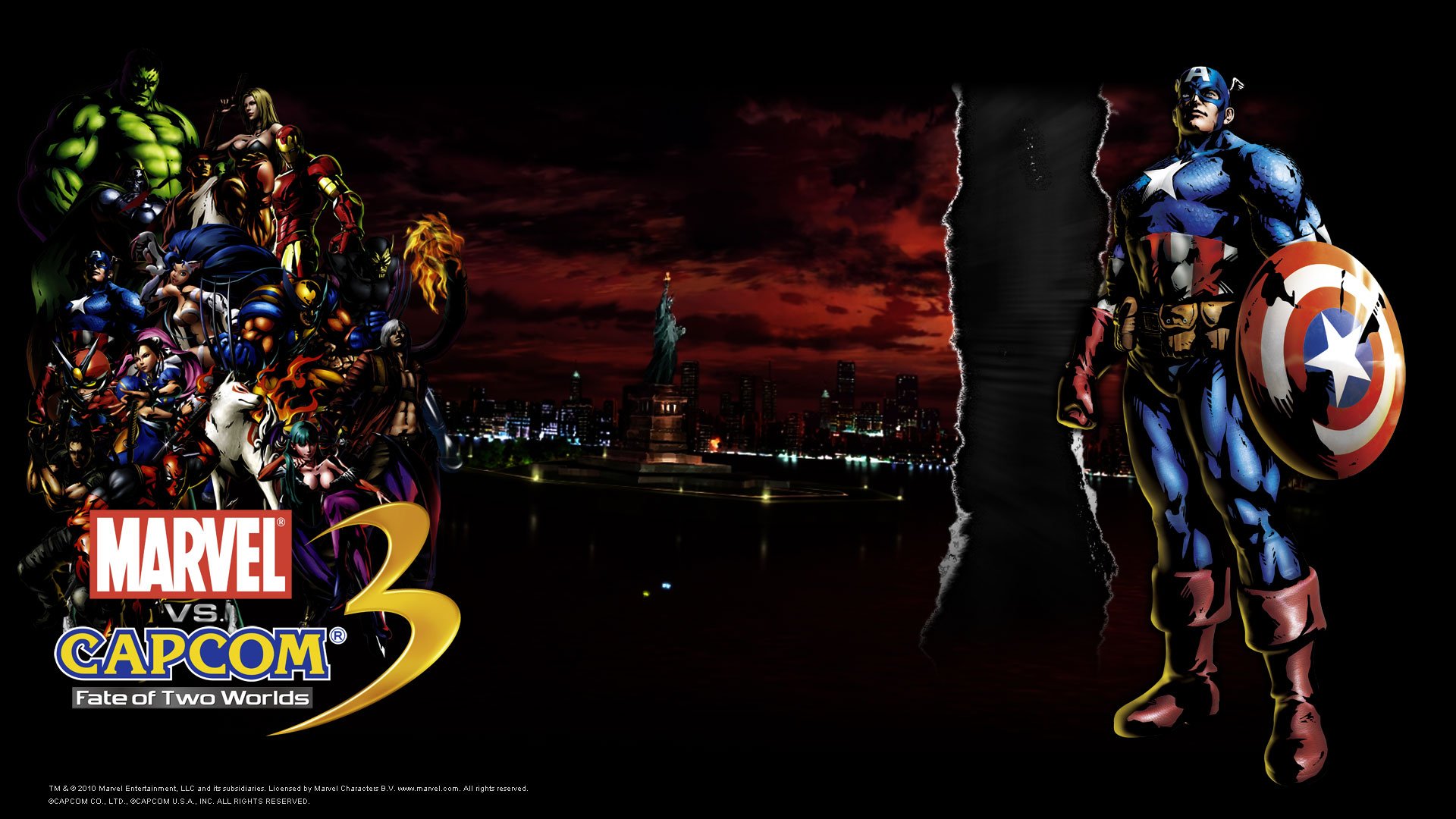 Download Wolverine Iron Man Hulk Captain America Amaterasu Marvel Vs. Capcom Video Game Marvel Vs. Capcom 3: Fate Of Two Worlds HD Wallpaper