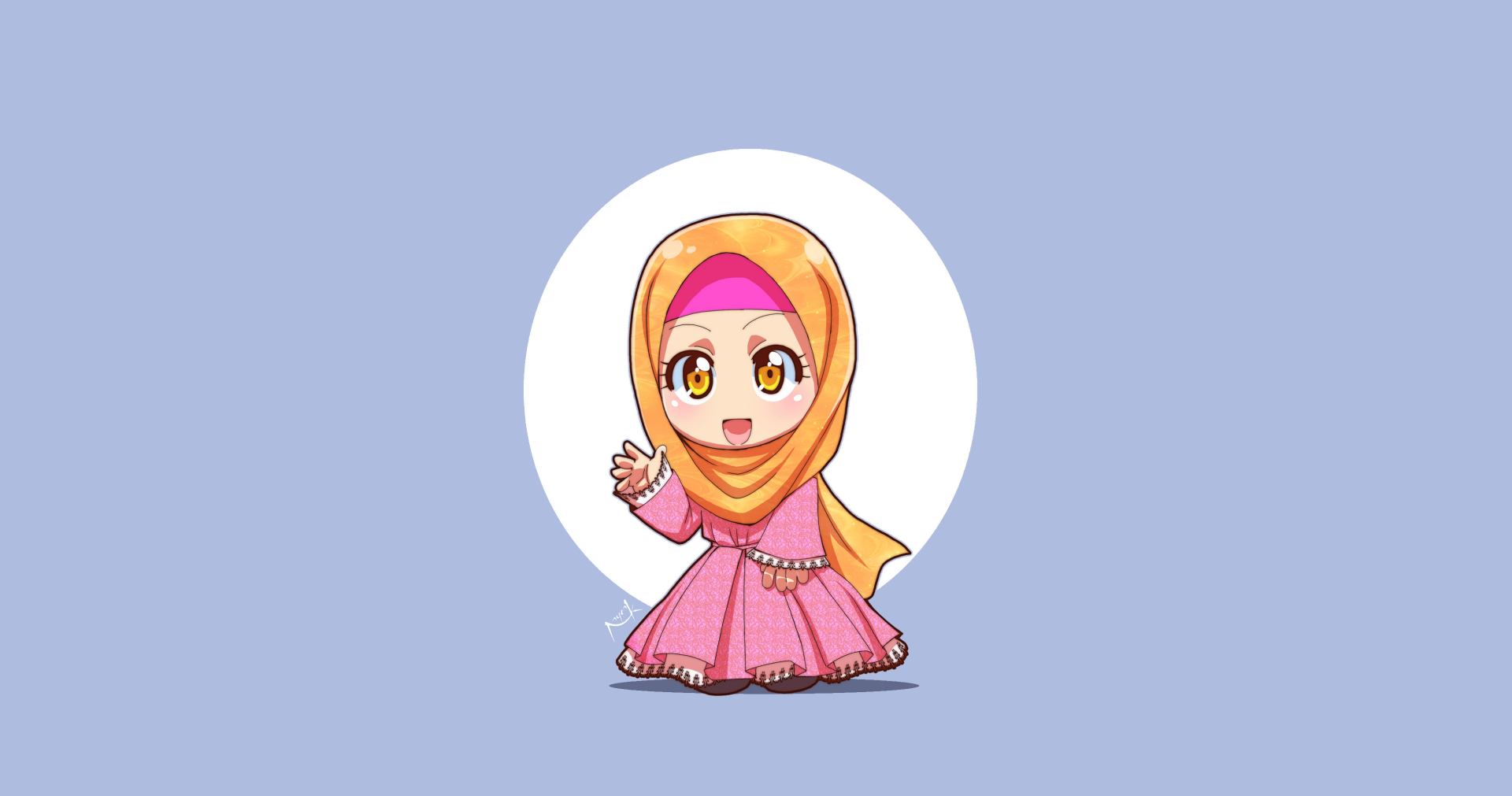 Download Chibi Hijab Anime Original HD Wallpaper by Nayzak