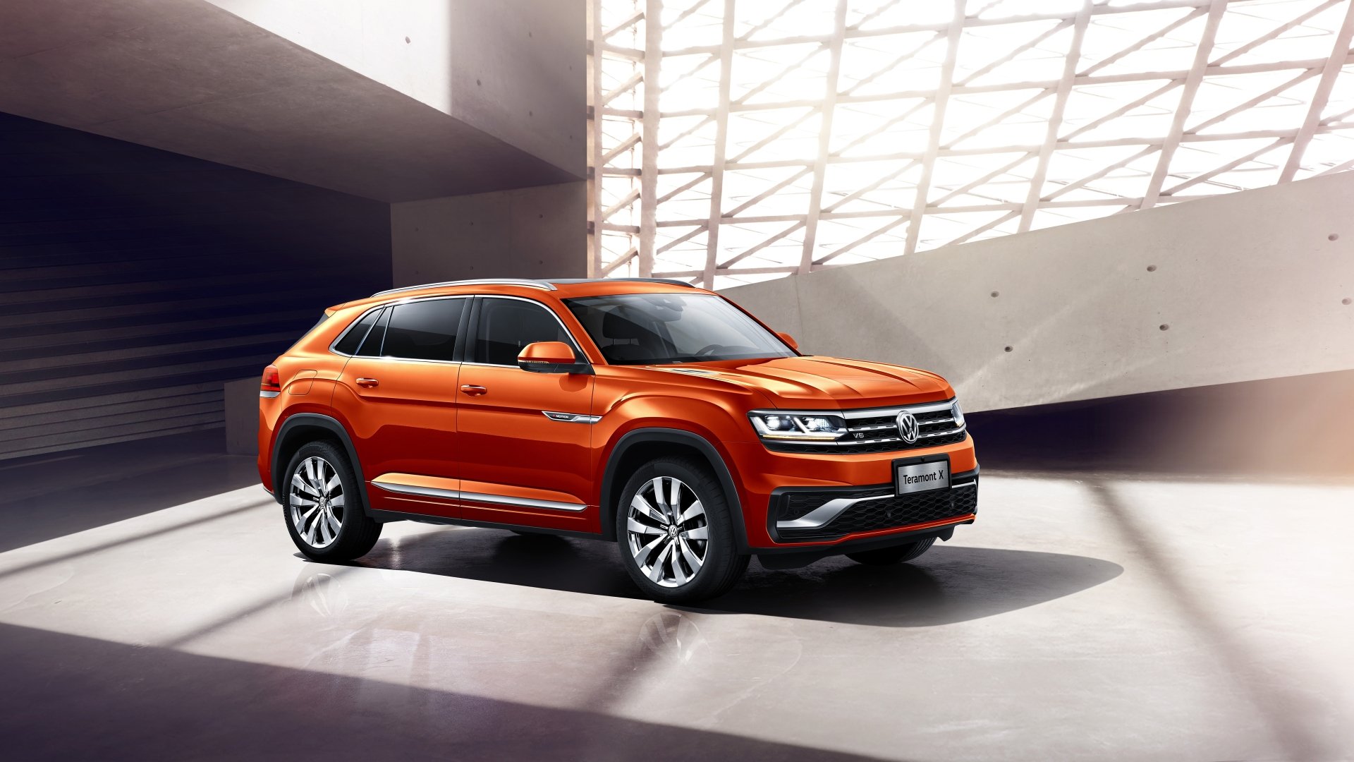 Download SUV Orange Car Car Volkswagen Vehicle Volkswagen Atlas 4k Ultra HD Wallpaper