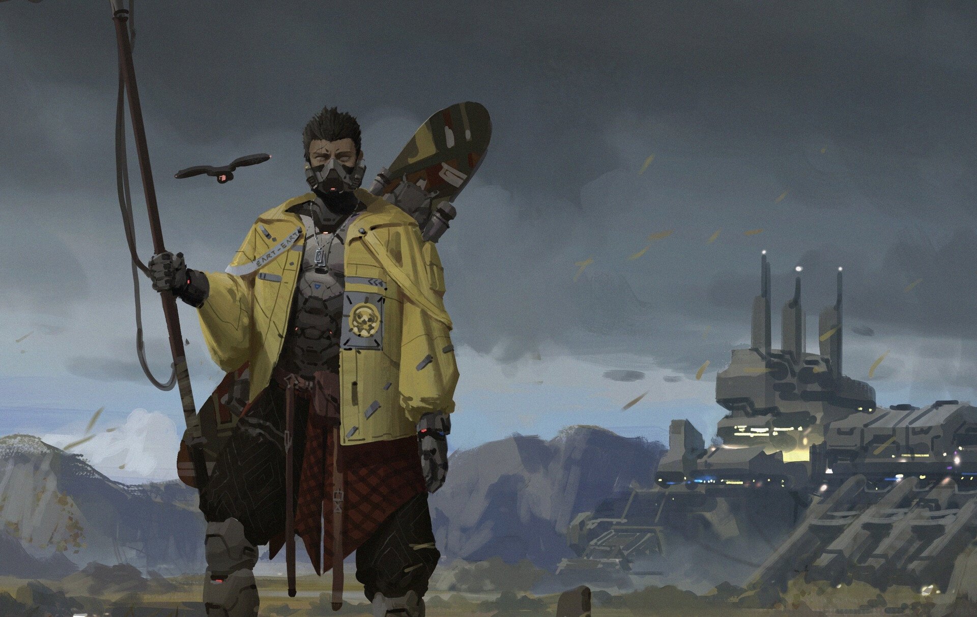 Download Sci Fi Warrior HD Wallpaper by Lok Du