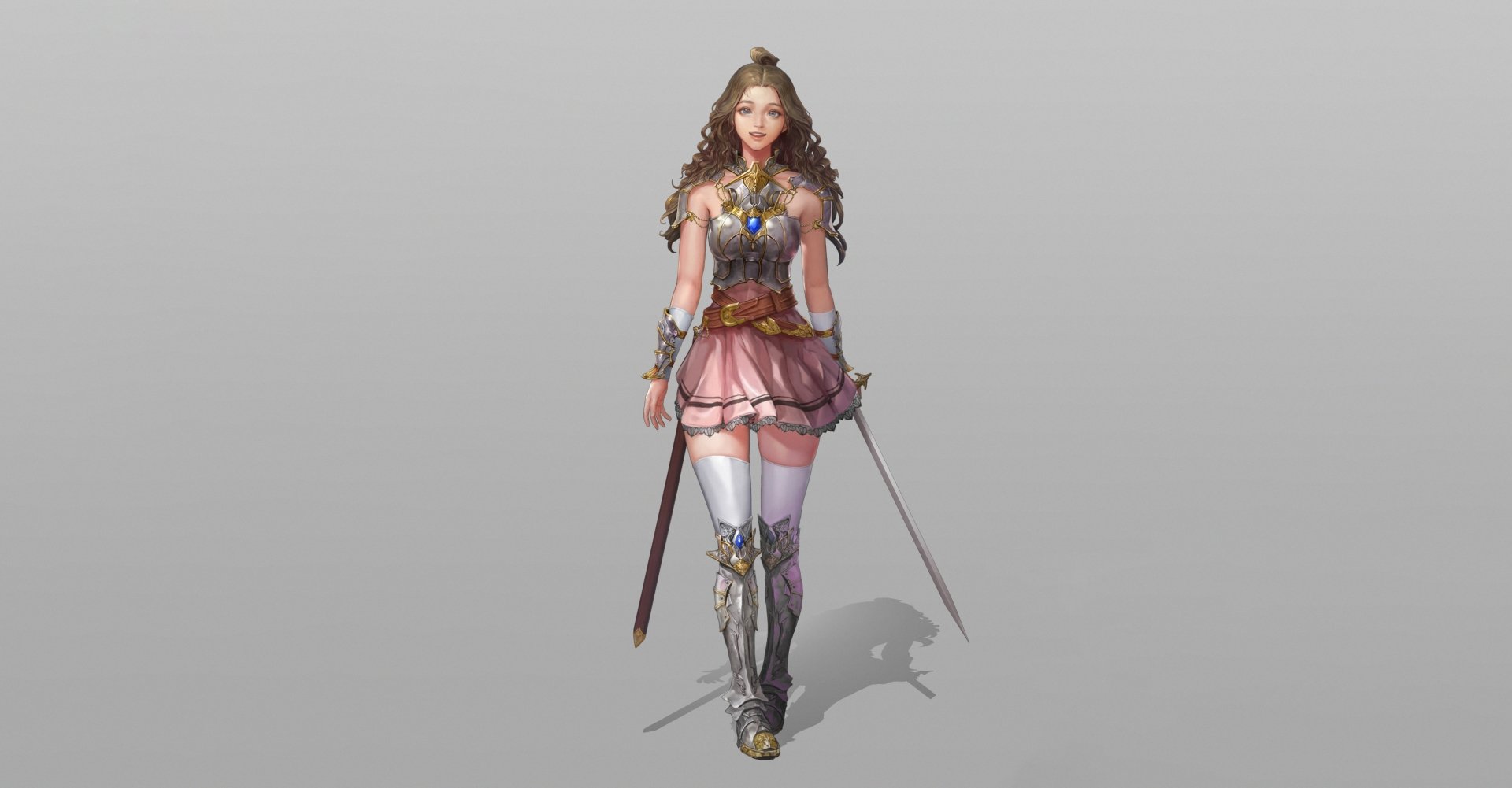 Download Brown Hair Long Hair Woman Warrior Sword Fantasy 4k Ultra HD ...